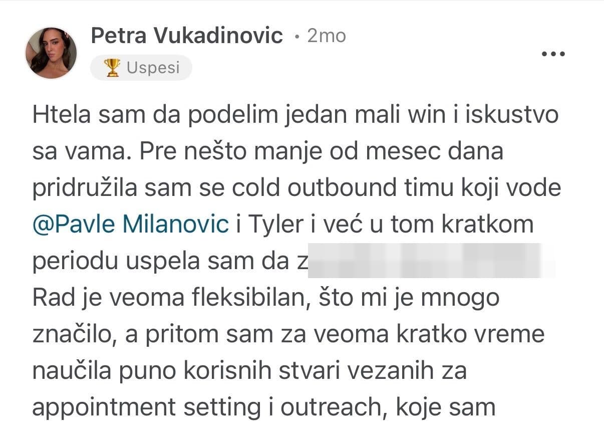 Petra Vukadinović, iskustvo